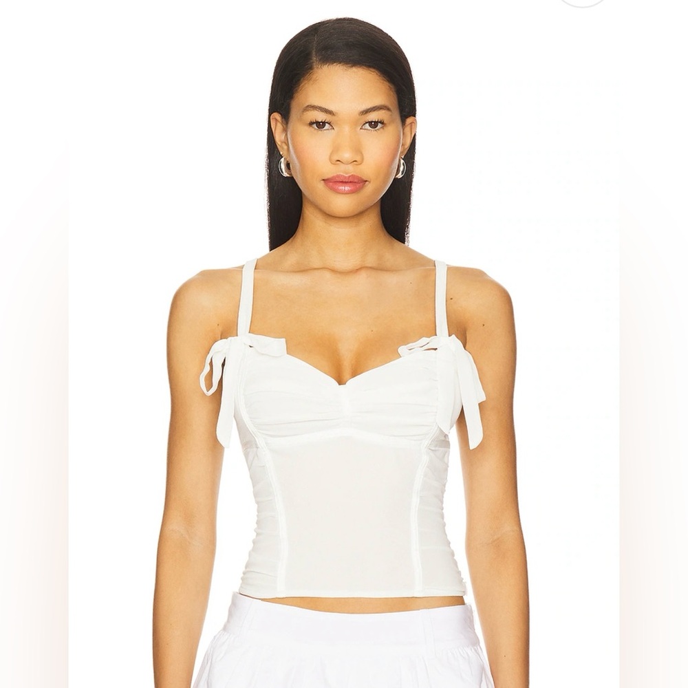 I.AM.GIA White Queenie Camisole Bustier Top Small Coquette Cottagecore Romantic